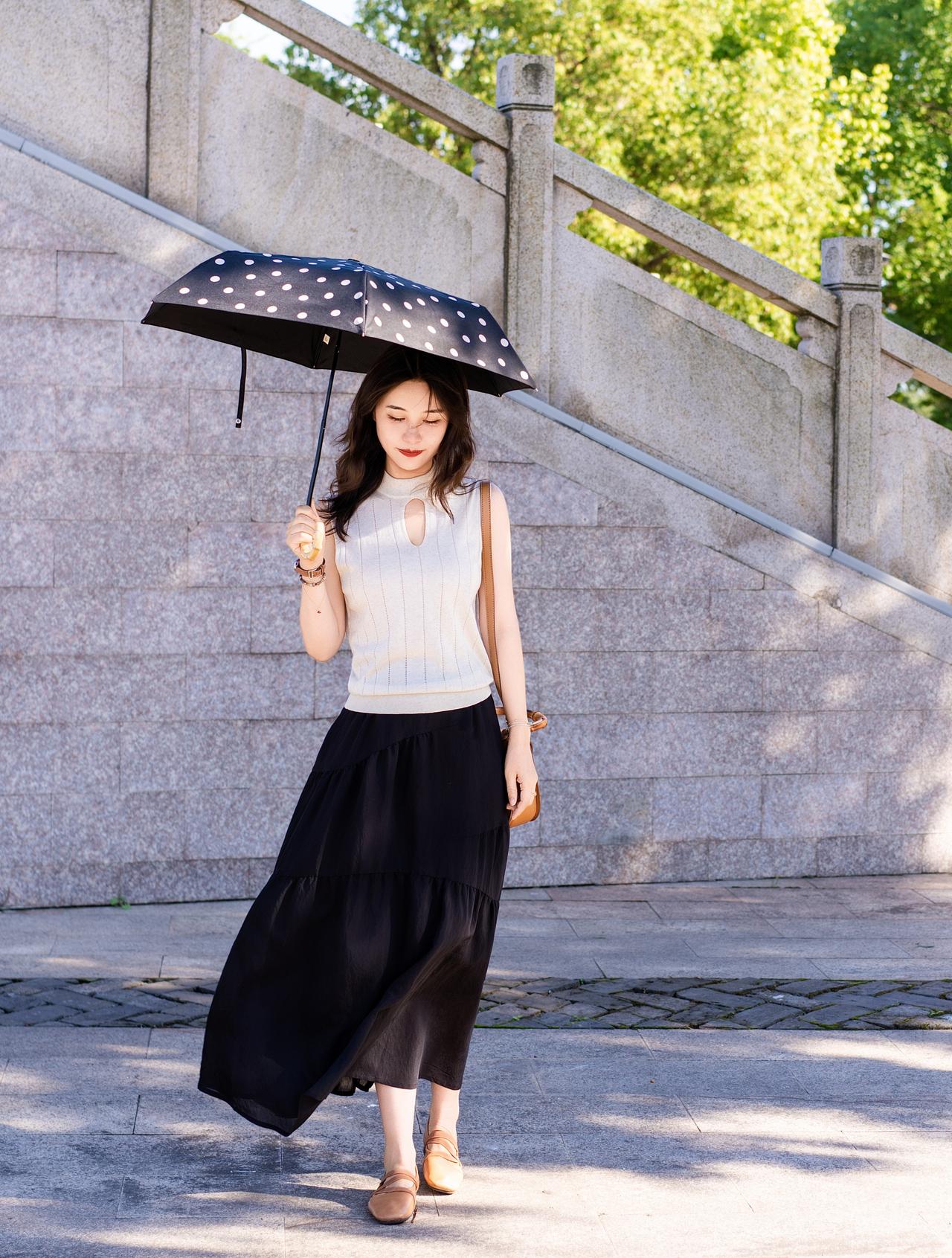 本丢伞小能手今年夏天的第二把伞[可怜]，希望它能留久一点，不过波点的可真上镜啊！