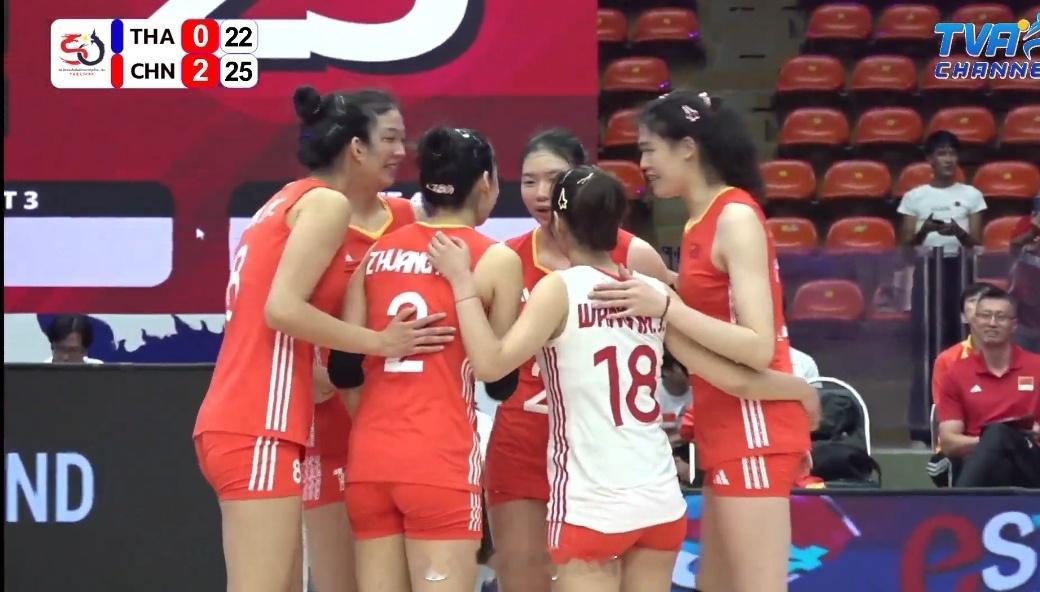 中泰友谊赛，中国女排2-0泰国女排（25-22 25-22）2025女排世锦赛排