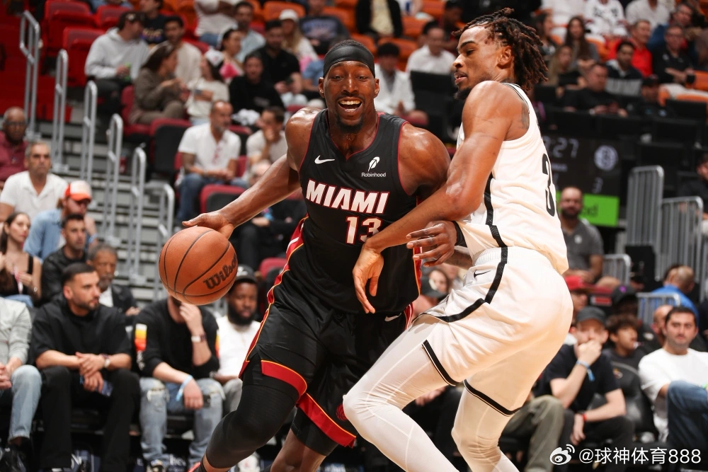 阿德巴约一成就变队史首人热火124-98大胜篮网，阿德巴约出战34分钟，24投1