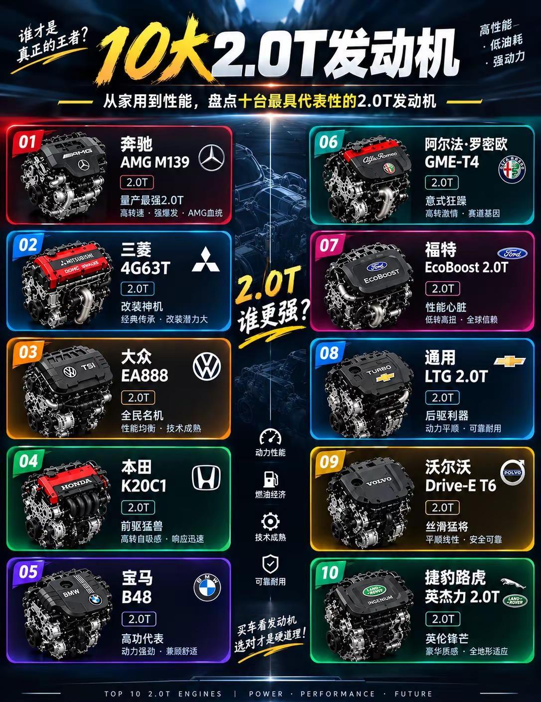 10大2.0T发动机，谁才是真正的王者？都说现在新能源时代来了，但如果你喜欢燃油