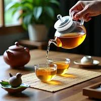 上联：庭前芳草绿，请下联？屋内茶香溢。