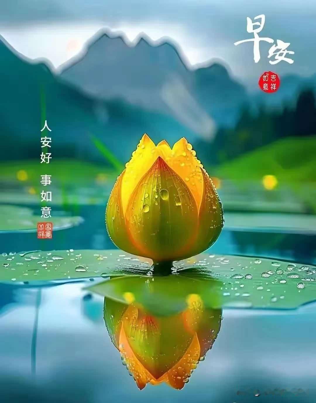 清晨，看到荷花出水的景象，瞬间被治愈了。那粉嫩的花瓣带着昨夜的露珠，从碧绿的荷叶