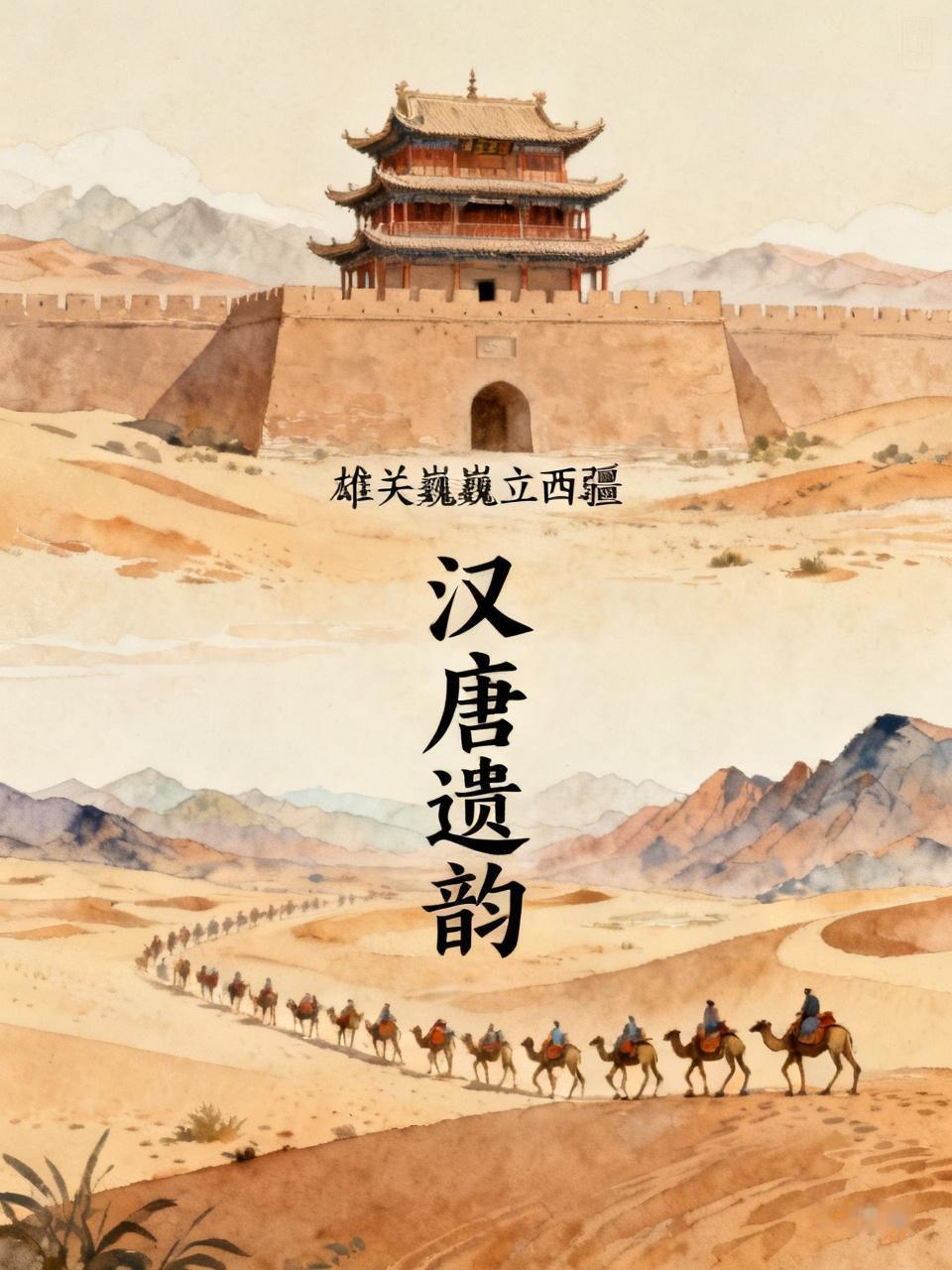 《嘉峪关》雄关巍巍立西疆，诉说历史到汉唐。驼铃声声穿城过，箭羽飞飞匈奴降。