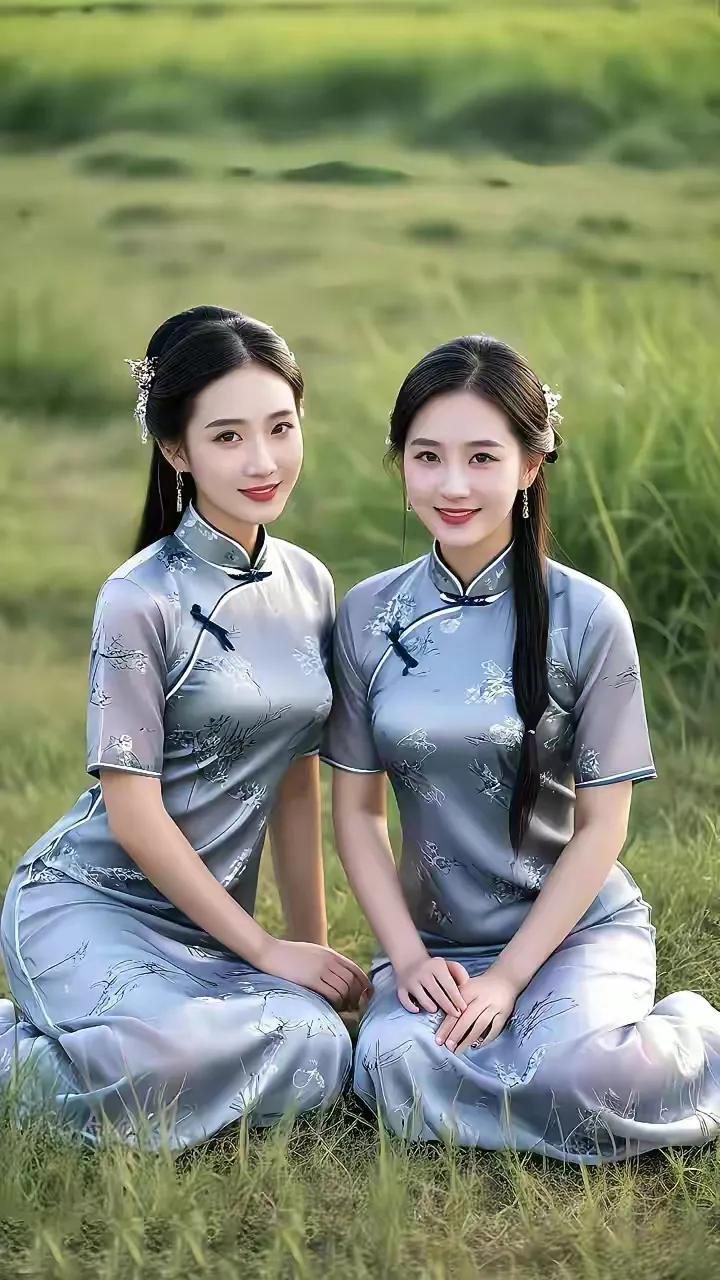 姐妹们穿旗袍裙，展现出一种优雅从容之美，比那些动不动就露这、露那的穿搭，可是漂亮