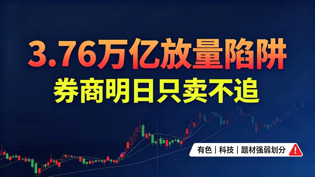 4200股暴跌后惊天逆转！3.76万亿天量不是牛市，明天券商绝对不能追！今天A股