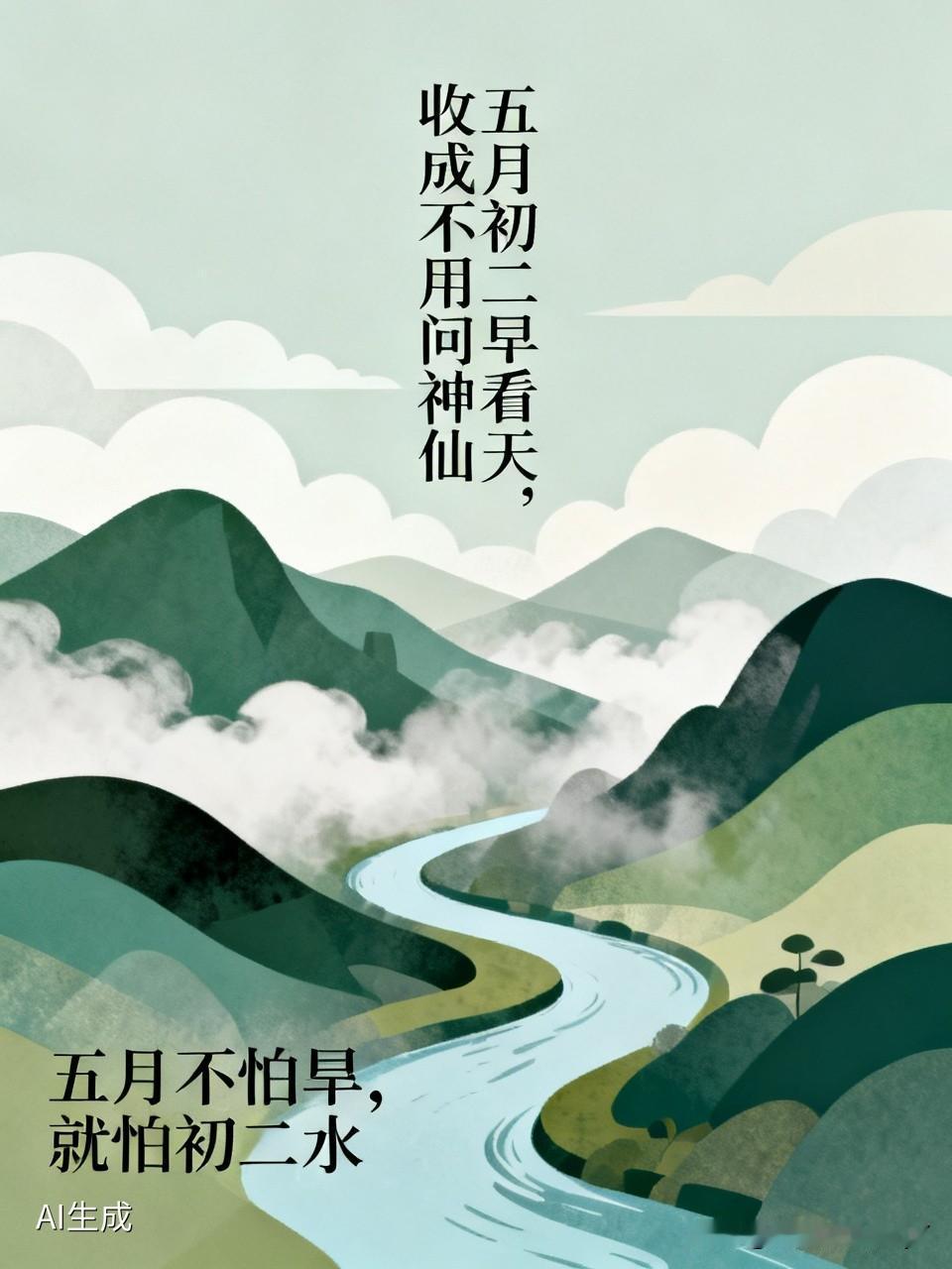 -今天是五月初二民间俗语有
五月莫惧旱，只怕初二水
- 五月初二雨一场，十条江河