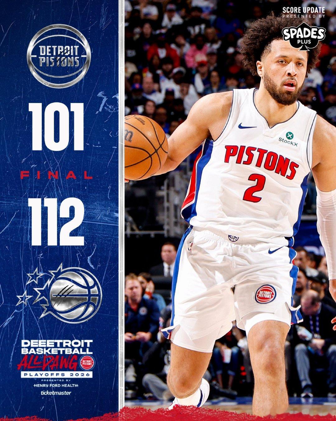 首轮首场下克上  季后赛首轮首场比赛全部战罢，8支主队中，只有活塞主场输球，其余