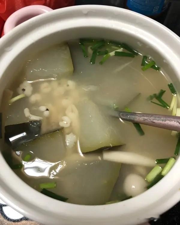 喝汤就要清清淡淡，喝着才舒服，秋天用砂锅煲一碗冬瓜蘑菇汤，鲜美爽口，汤汁清澈，没
