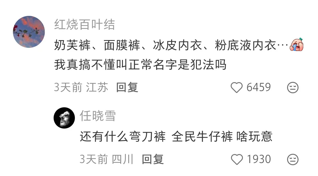 女装能不能别给衣服乱起名字了这是今天某博的一条热搜 但我看最热的那条博文的配图全