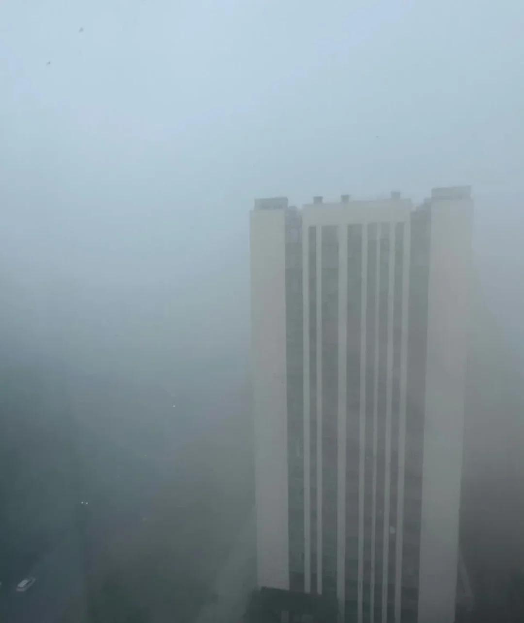 成都的雾霾天，毫不夸张的说可见度为零😒🙃我的城市起雾了