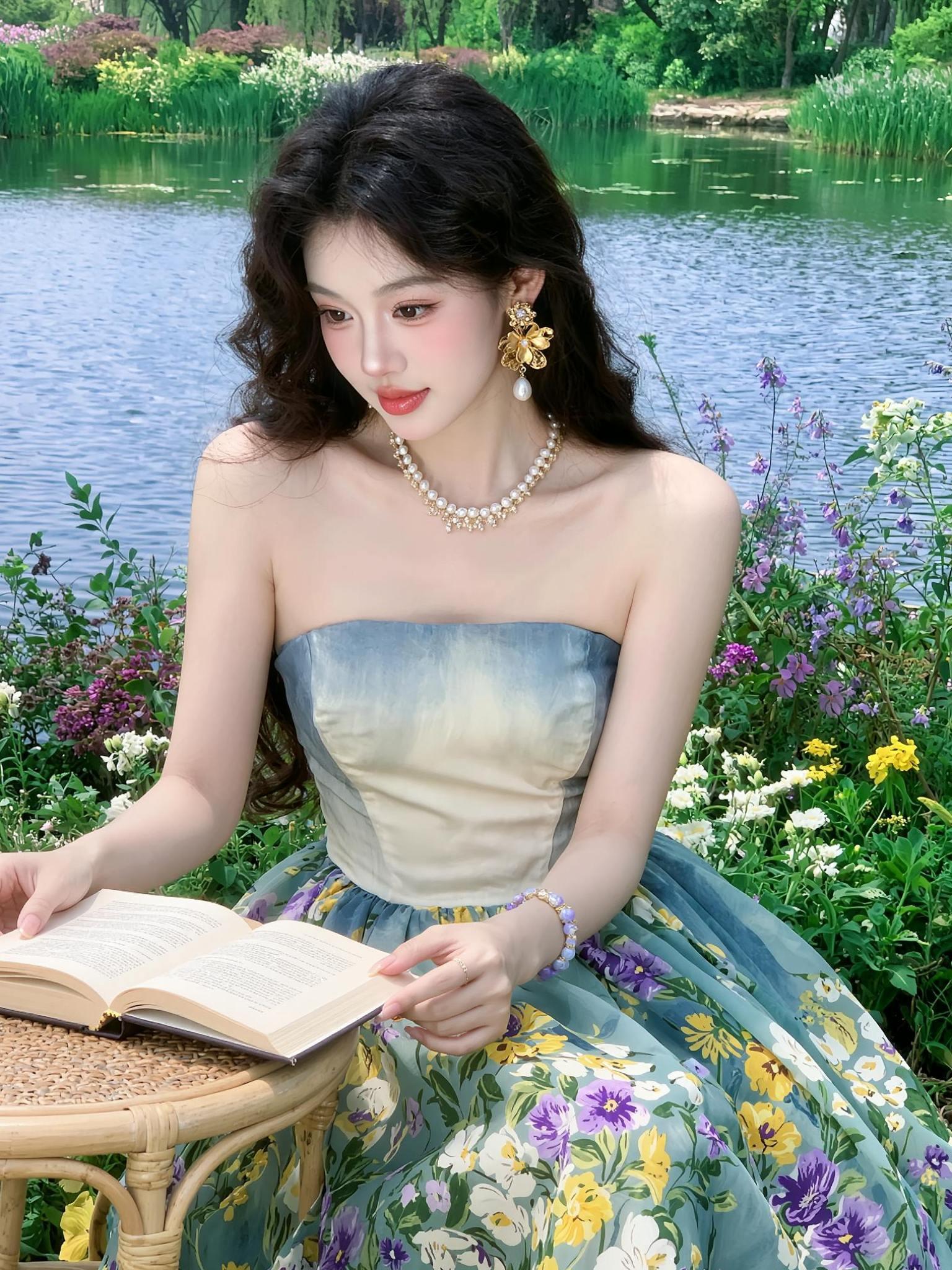 AI油画风写真 写真风格 户外写真 花海拍照