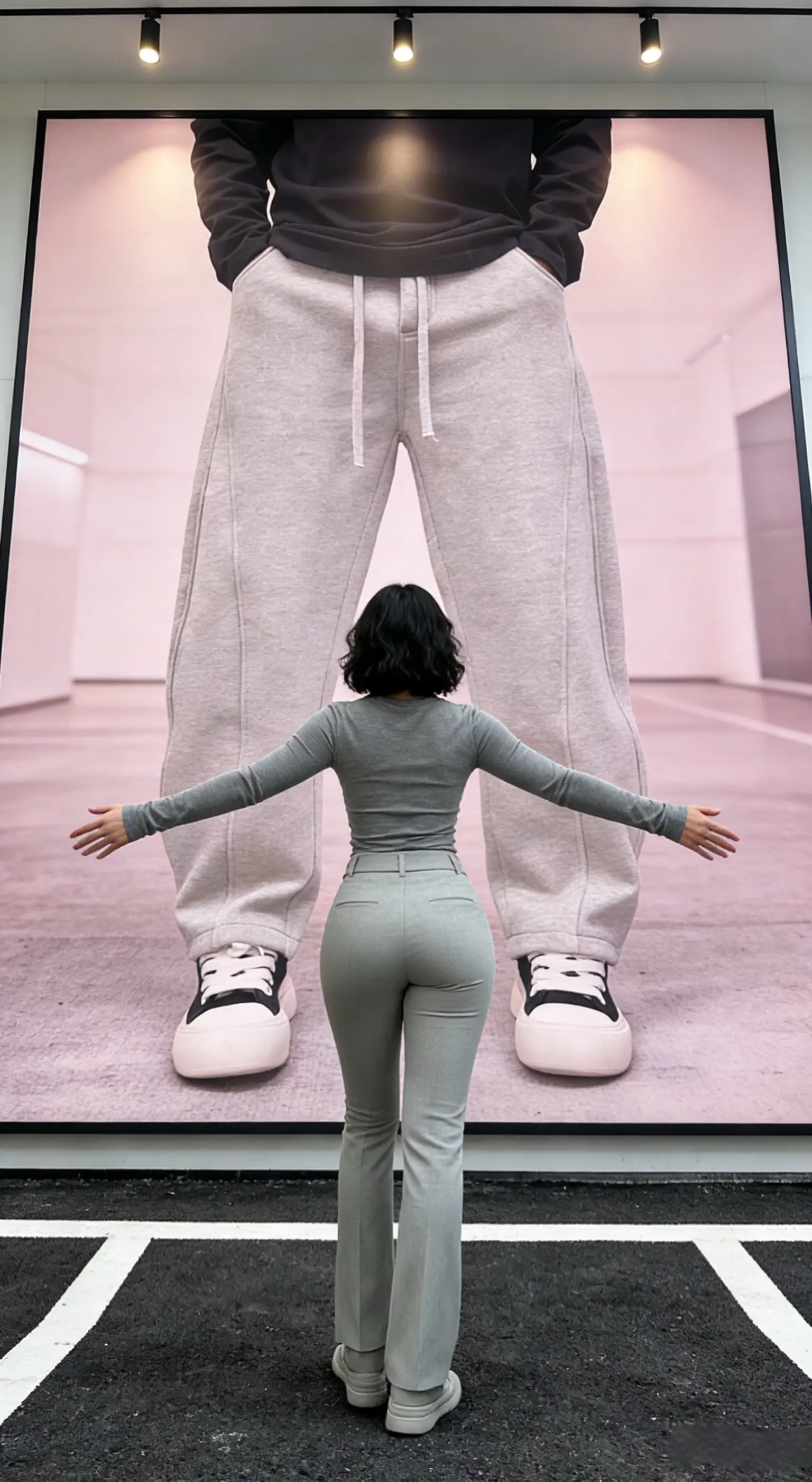 春季男士弯刀百搭长裤直筒厚款潮流运动裤时尚纯色休闲裤      ✓