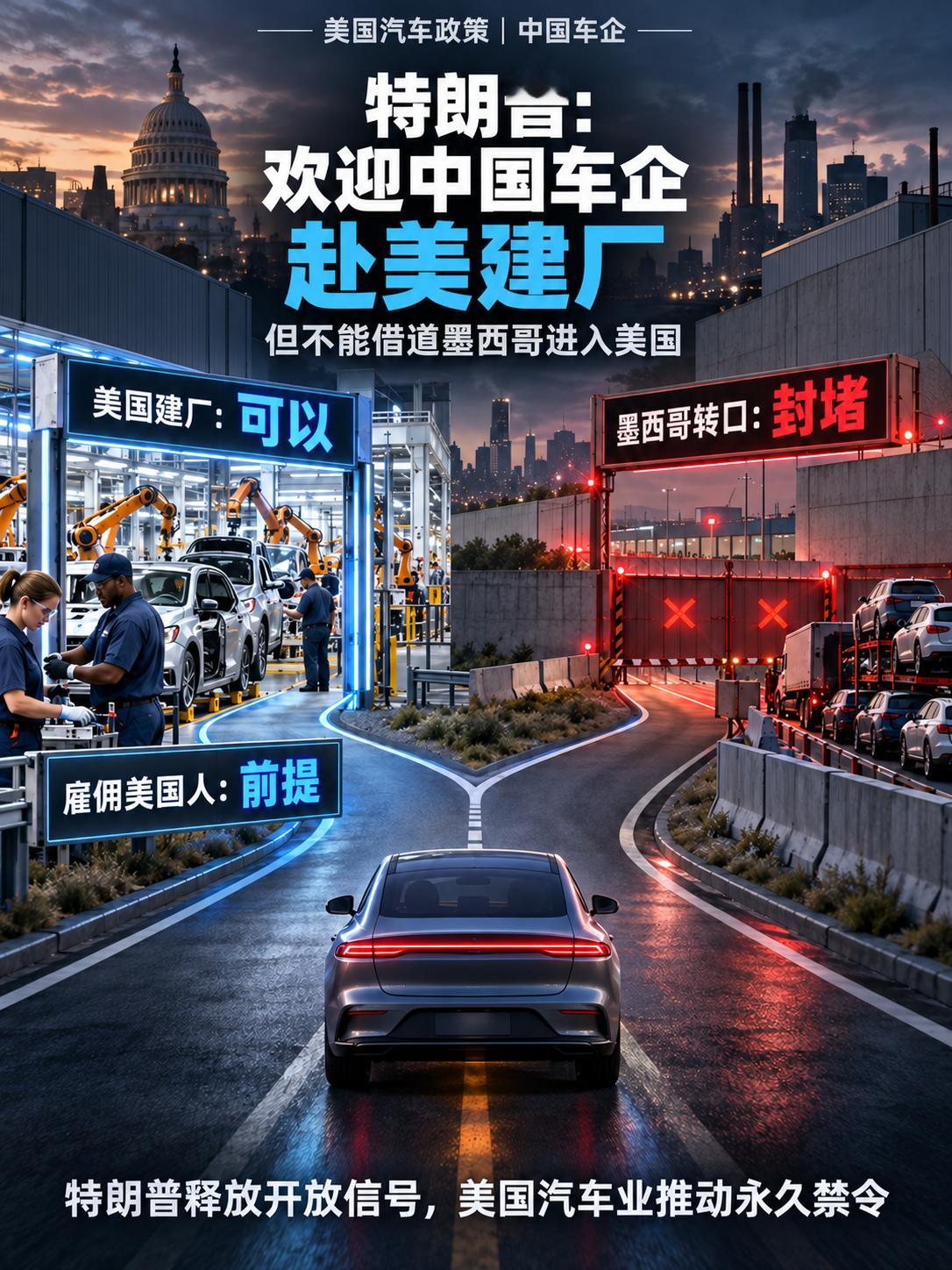 美国总统特朗普在接受福克斯新闻采访时表示，他不反对中国车企赴美建厂造车。“如果中