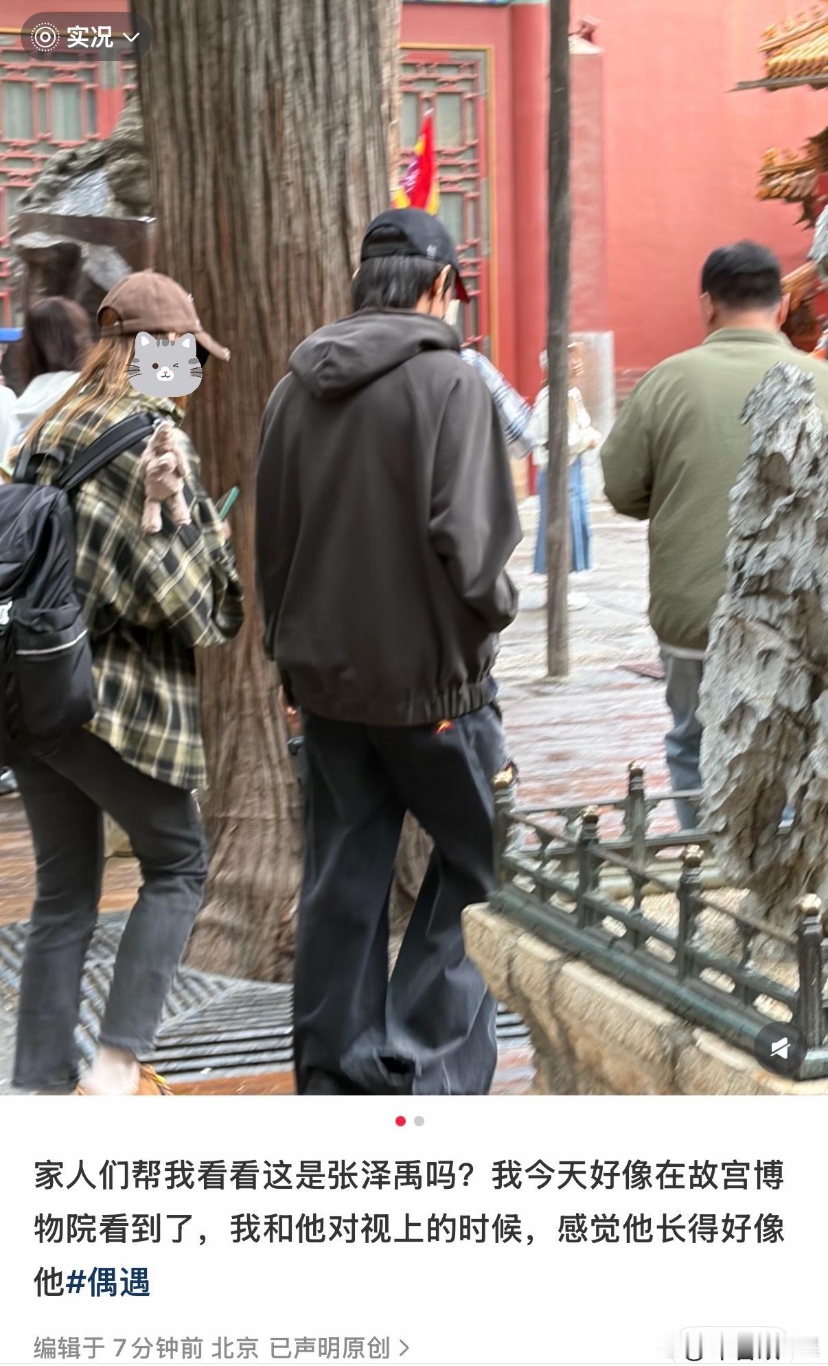 故宫博物院偶遇张泽禹网友故宫偶遇张泽禹 求偶遇教程 