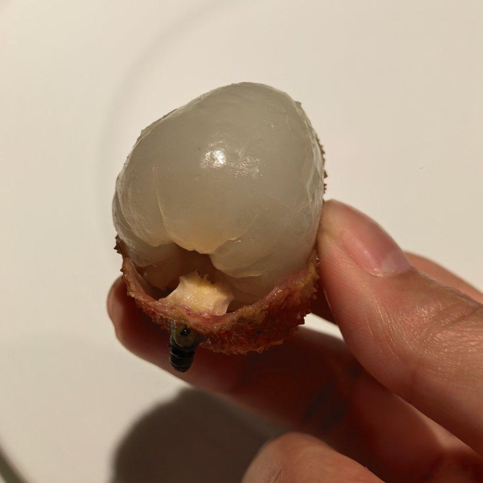 这个荔枝死了吗 [捂嘴哭]这是我前几天在北京吃的荔枝，冻久了确实就泛白缺水，口感