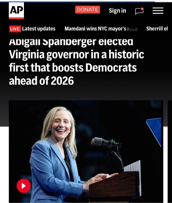 特朗普惨败，共和党惨败。美国近期的四场州选举，共和党全线惨败，而民主党则全线告捷