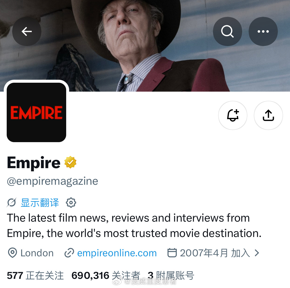 这个Empire直接把汤克鲁设成背景封面了！
