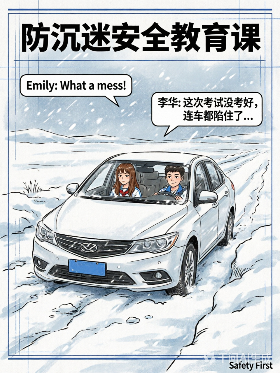高考英语 恋爱脑不许出题高考加油大学生喜爱内容共创计划  Emily顶着暴风雪非