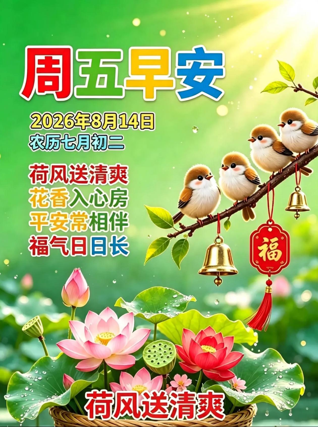 [福]2026./8月14，伏尽秋宁，浅秋光景美，万事得舒心[福]

[彩虹]晓
