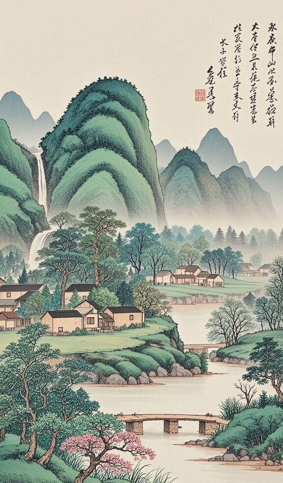 名家山水画欣赏一水墨中国山水画