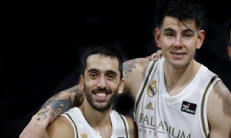 篮球🏀🇦🇷阿根廷男篮法昆多·坎帕佐和加布里埃尔·德克在决赛中与皇家马德里男