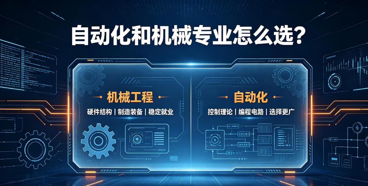 机械、自动化这两个工科专业，名字看着接近，课程也有重合，很多人分不清二者的出路。