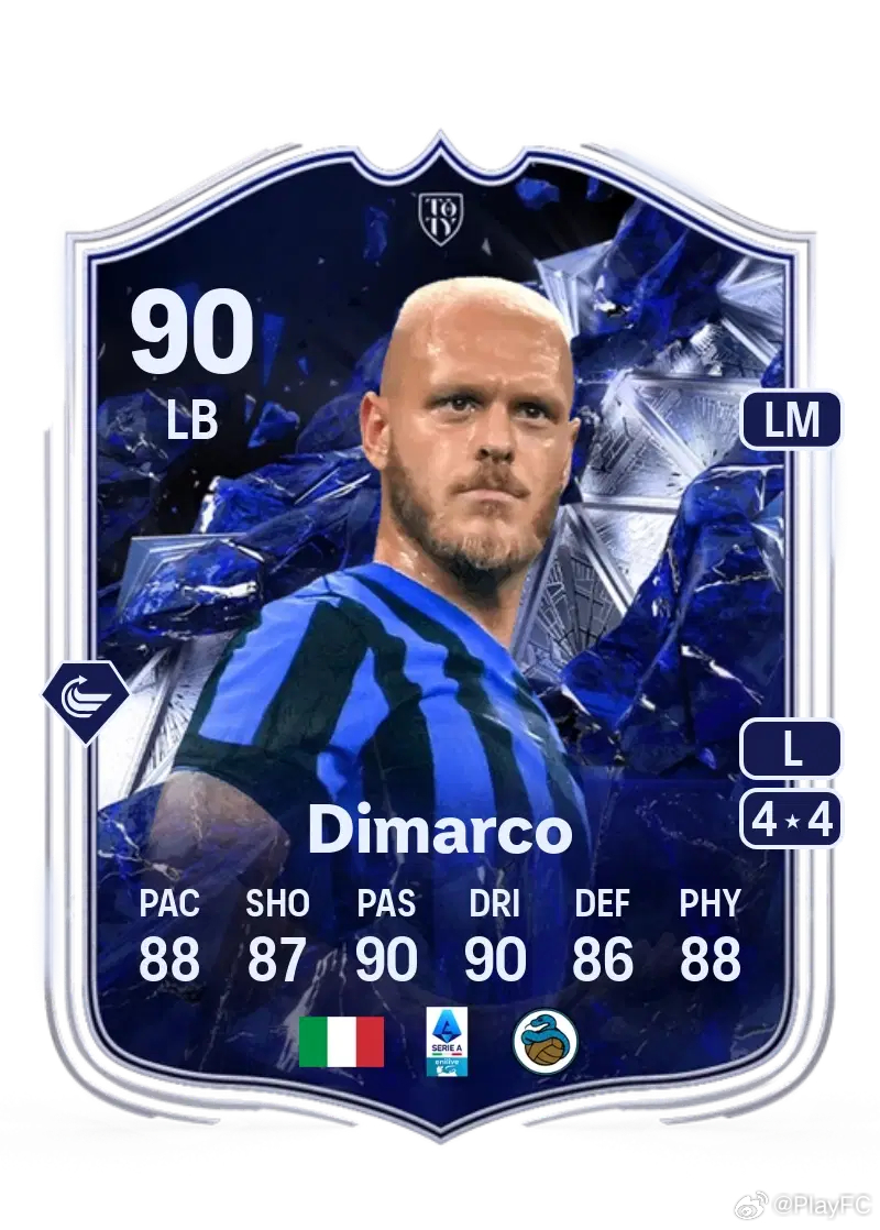 TOTY荣誉提名迪马尔科的SBC已上线。4花4逆，需要五套阵容。 