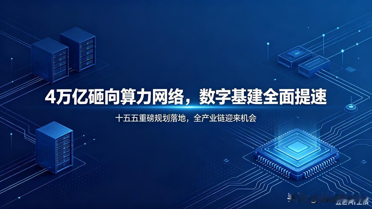 十五五砸出4万亿布局算力网络，一大波产业红利正在落地
 
一笔规模庞大的长期基建