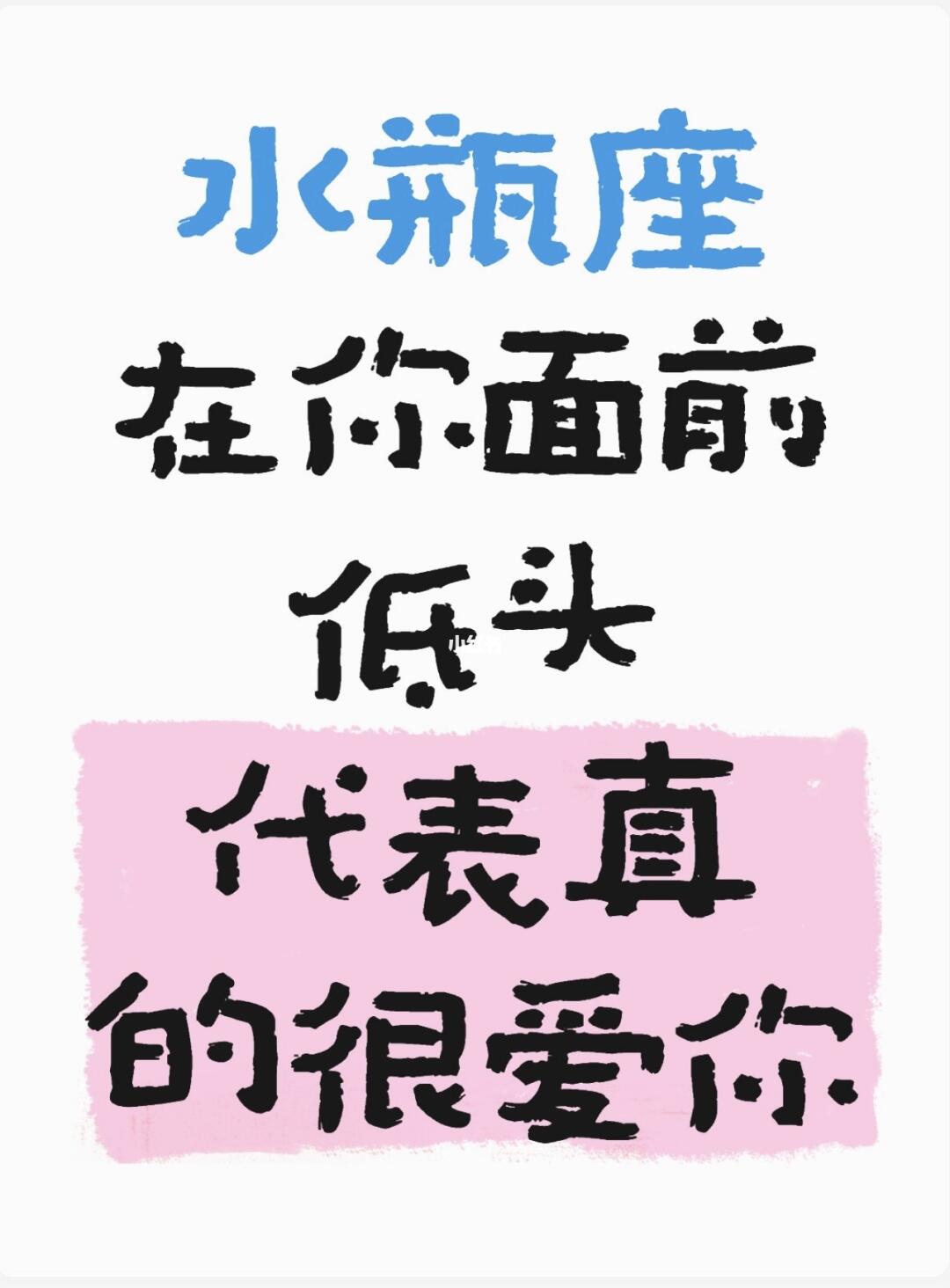 水瓶只会对真爱才这样