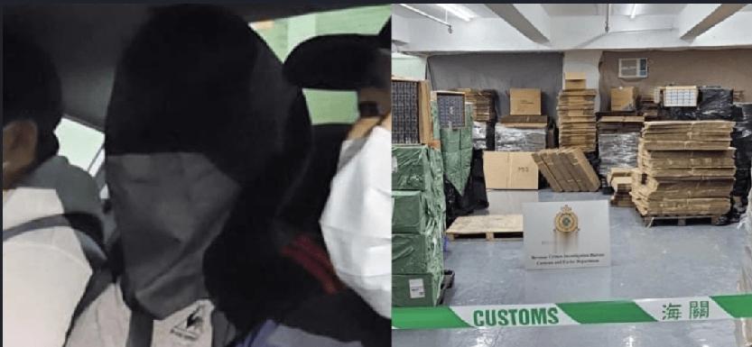 香港海关税收罪案调查科人员于周二（30 日）在火炭一带开展反私烟行动，行动中共检