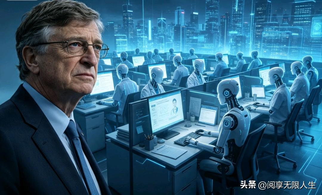 世界首富比尔盖茨再次语出惊人：
“未来5到7年将‘无工可打’，不久之后，人类在大