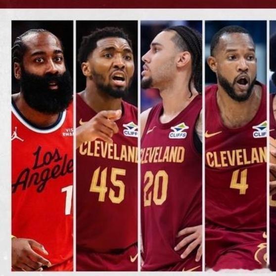 《等莫布里复出，骑士队才能组建最强轮换阵容，哈登身高196是第二主攻点，米切尔和