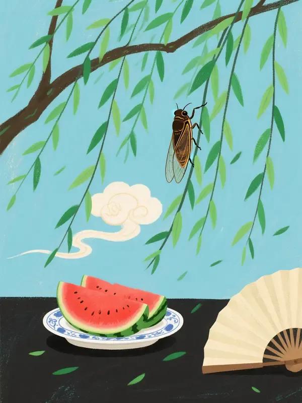 出上联：寒树悲啼残月冷，
对下联：暑花笑谈阵风凉。
平台点评：
这上下联对仗工整