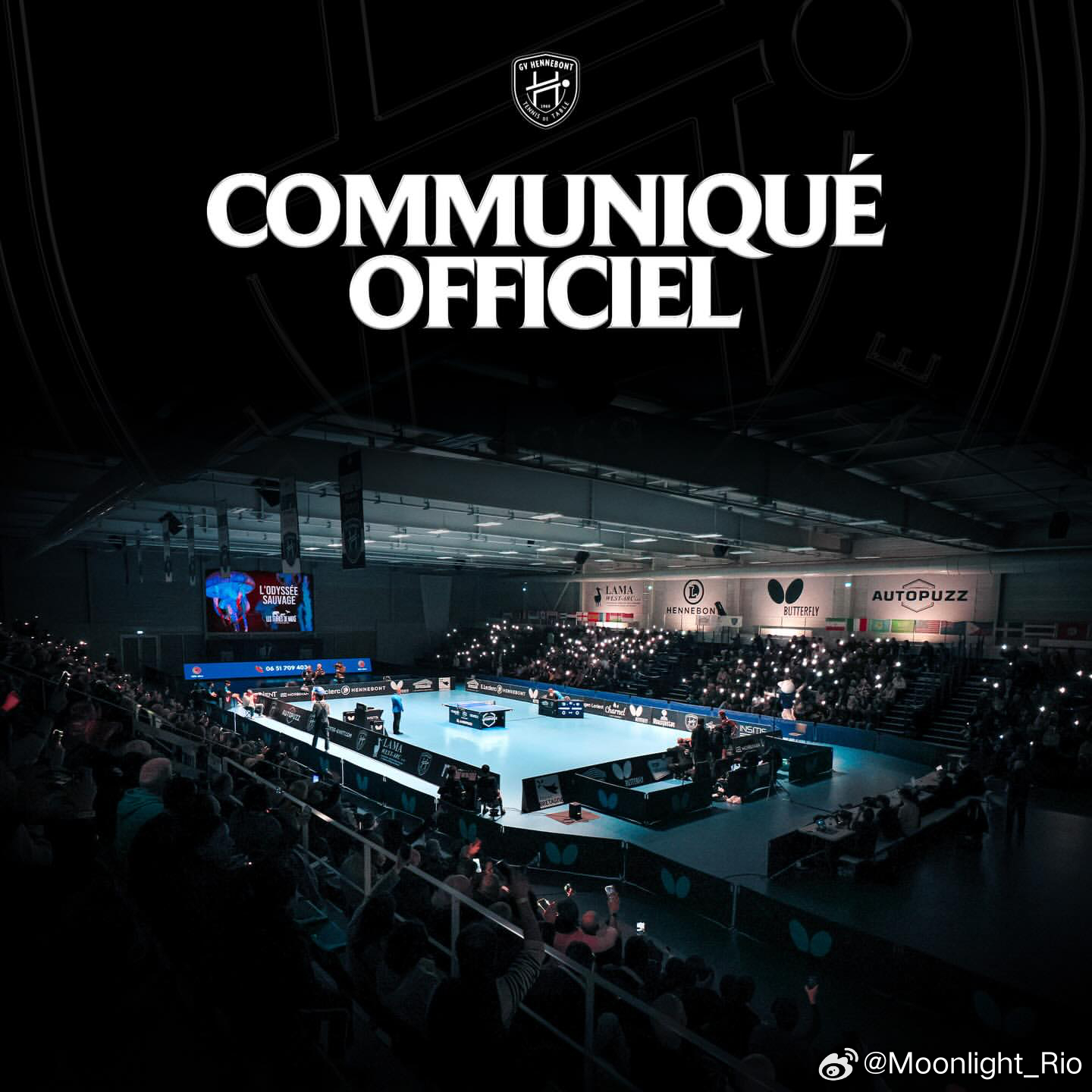 官方公告 亨尼邦对阵鲁昂赛事延期通告亨尼邦乒乓球俱乐部（GV Hennebont