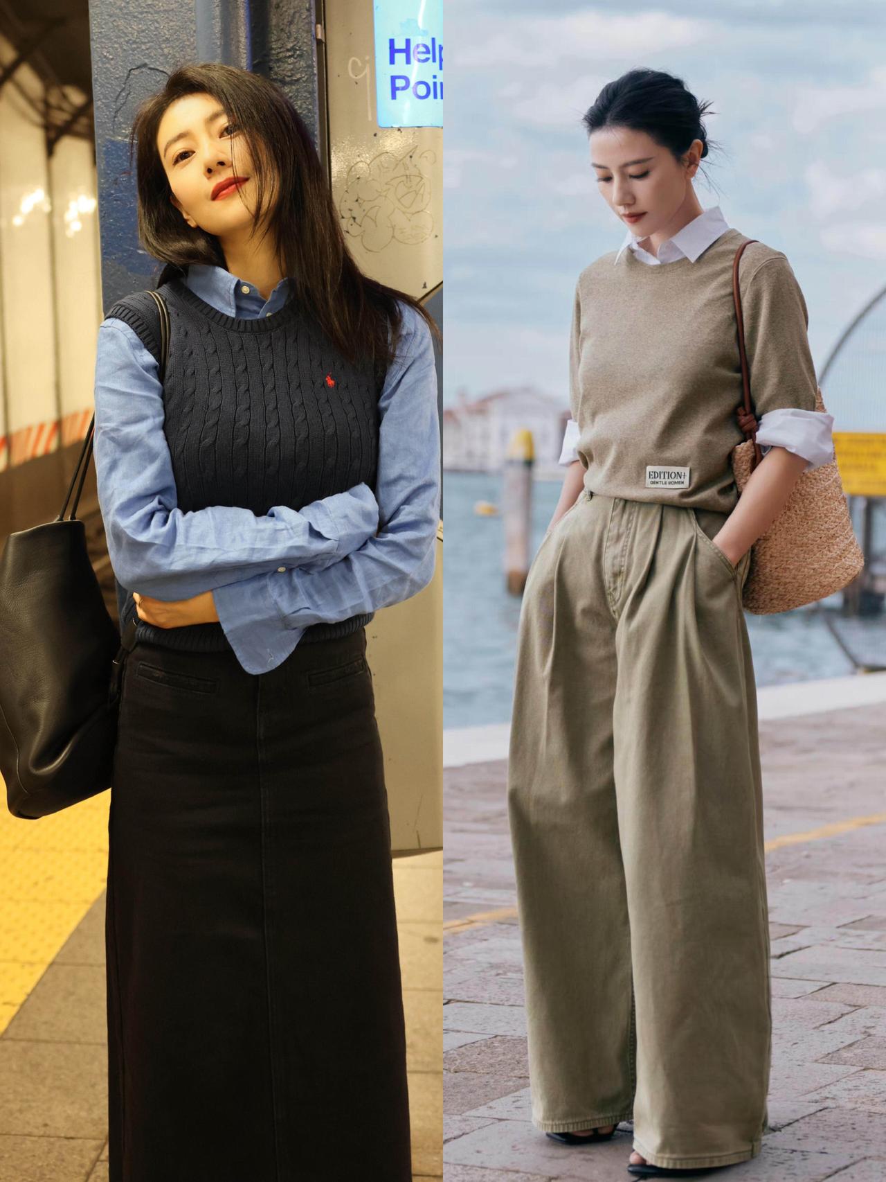 高圆圆秋冬街拍合集！她的穿搭完美诠释了东方女性的温婉松弛感，主打静奢老钱风。偏爱