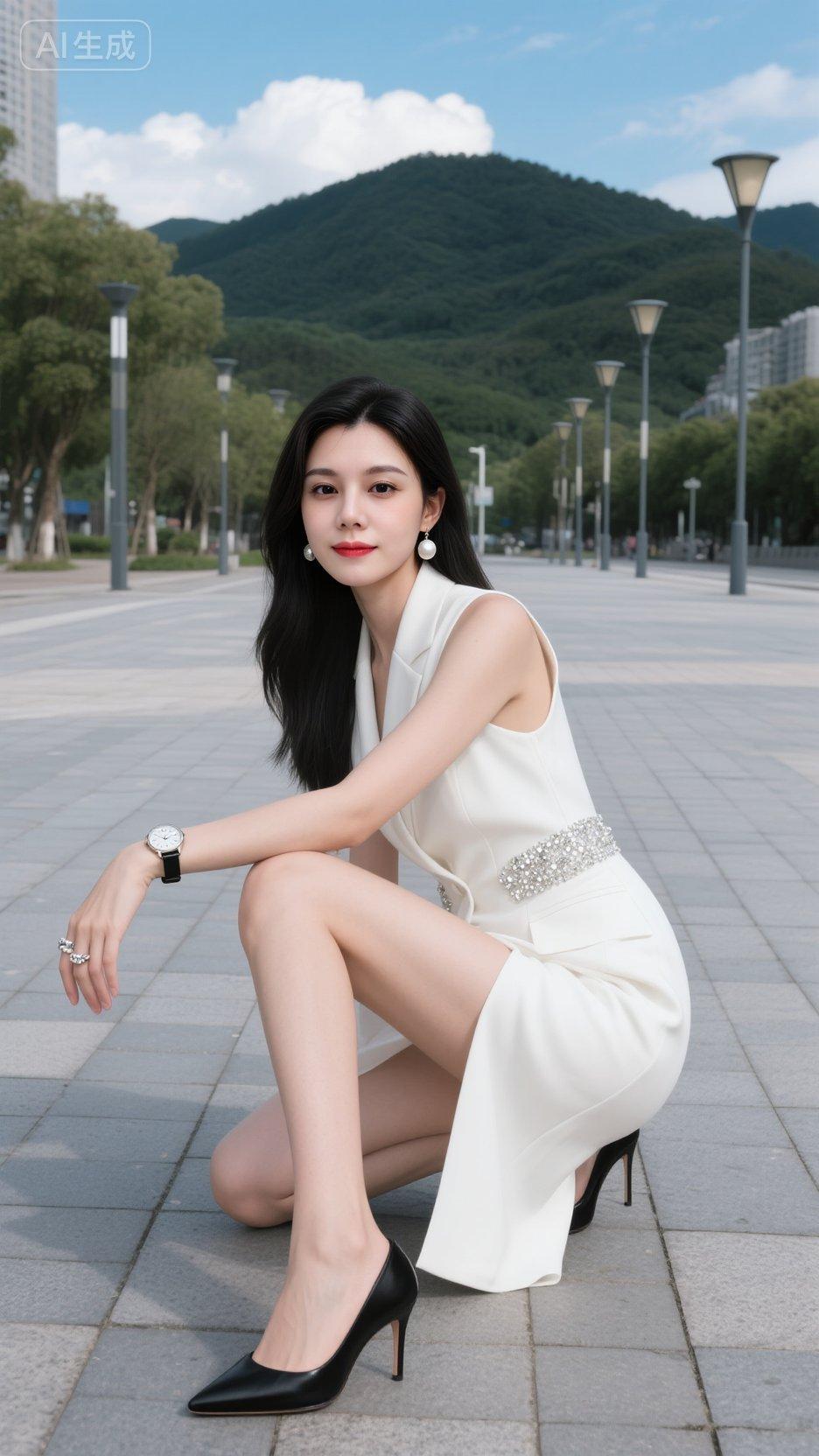 气质女神 白裙高跟鞋