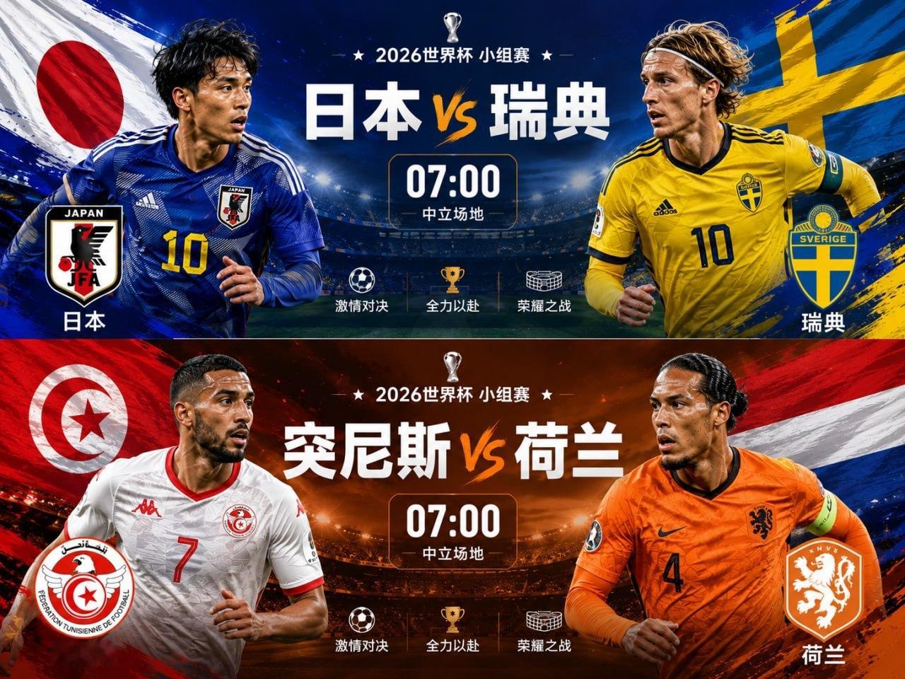 厄瓜多尔vs德国🇯🇵 日本 vs 瑞典（07:00）两队技术风格鲜明，日本传