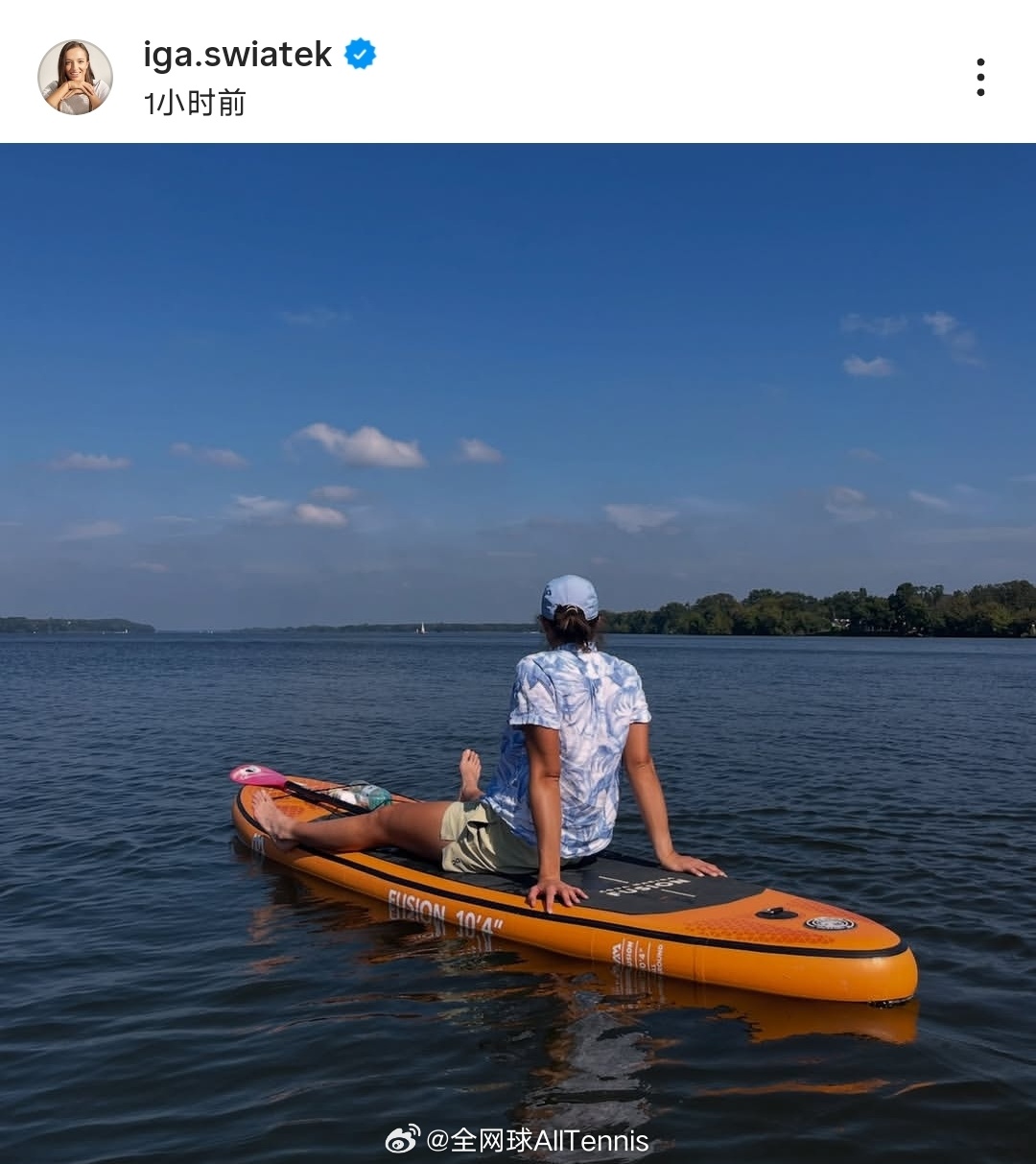 斯瓦泰克的充电时刻🔋“在回归工作之前，只需要几天平静而专注的日子。准备好迎接亚