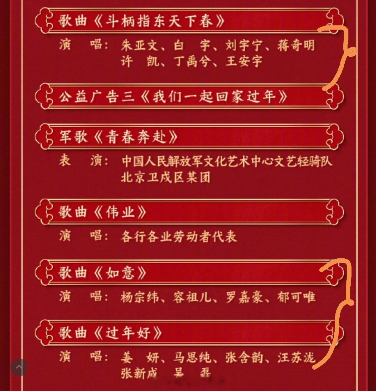 春晚节目单 为啥要好多人唱一首歌，歌库余额不足？🤔but期待一下小品们(¯▽¯