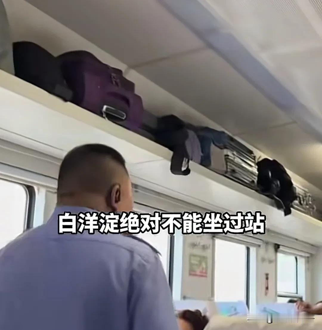 “白洋淀绝对不能坐过站嗷”
太搞笑了！近日，一趟列车上列车员反复对乘客们强调：马
