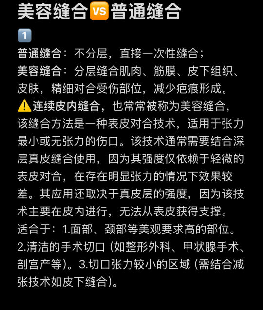 美容缝合🆚普通缝合