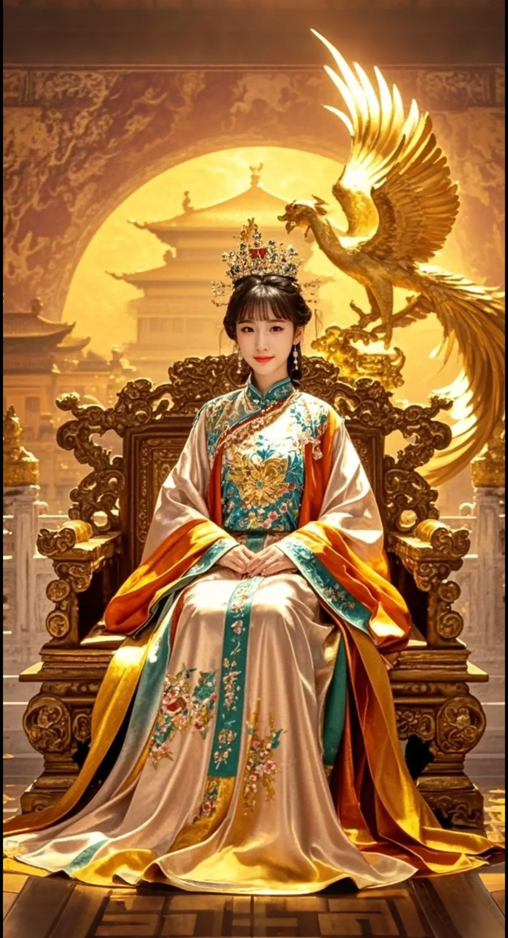 AI扩图 AI金龙帝王像