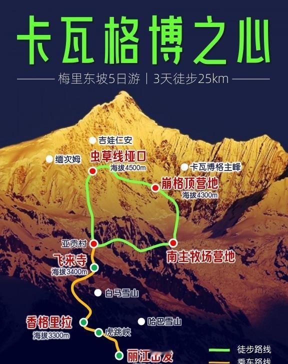 活动招募｜梅里东坡，卡瓦博格之心轻装徒步
🗺️ 卡瓦格博之心路线介绍：
梅里雪