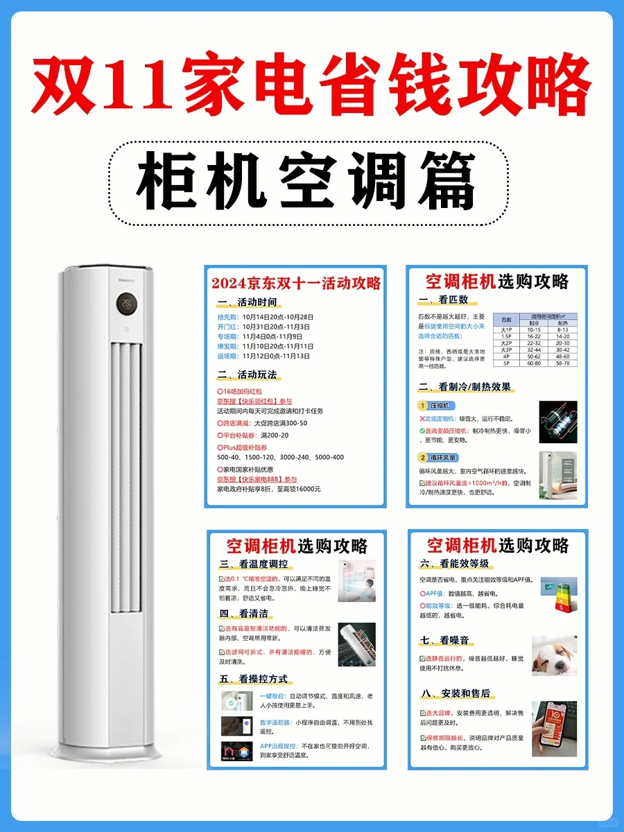 🔥双十一柜机空调选购思路，一篇教你怎么选！