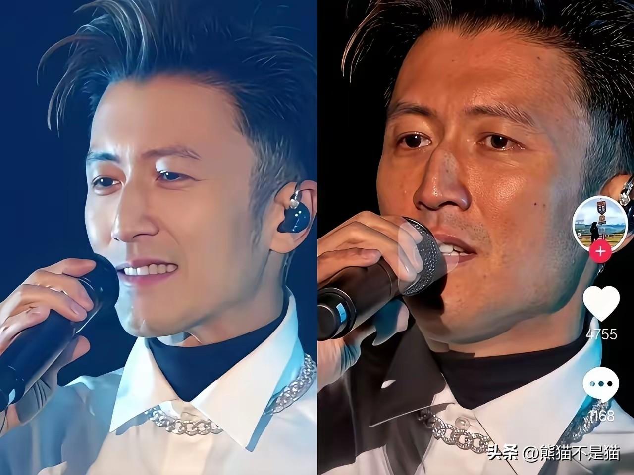 原来我们都被谢霆锋骗了
前几天的演唱会白白嫩嫩像二十岁的谢霆锋，全靠灯光滤镜了，