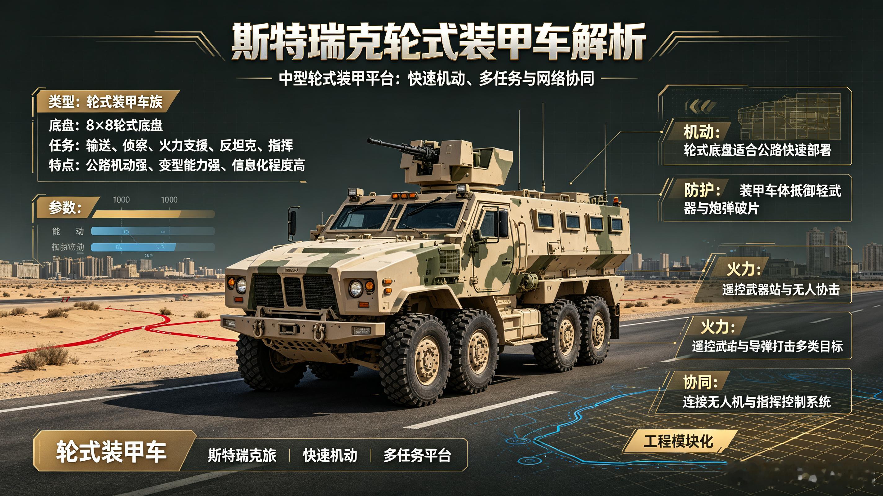 每天认识一件兵器——斯特瑞克轮式装甲车今天聊聊美国陆军“斯特瑞克旅级战斗队”（S