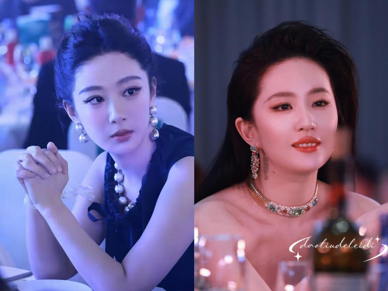 不知道大家发现没有，
昨天杨紫在白玉兰晚宴上的造型，
仔细看有一点像刘亦菲的感觉
