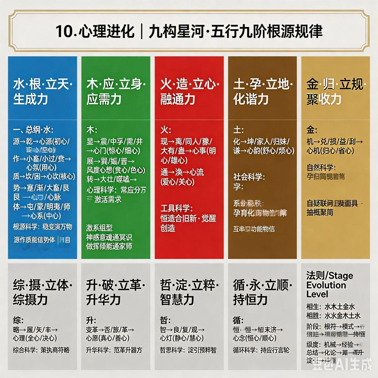 看到“静思成哲预指引，淀粹浮引。
行知统达言持恒，永延轮回”，
让我忆起九构星河