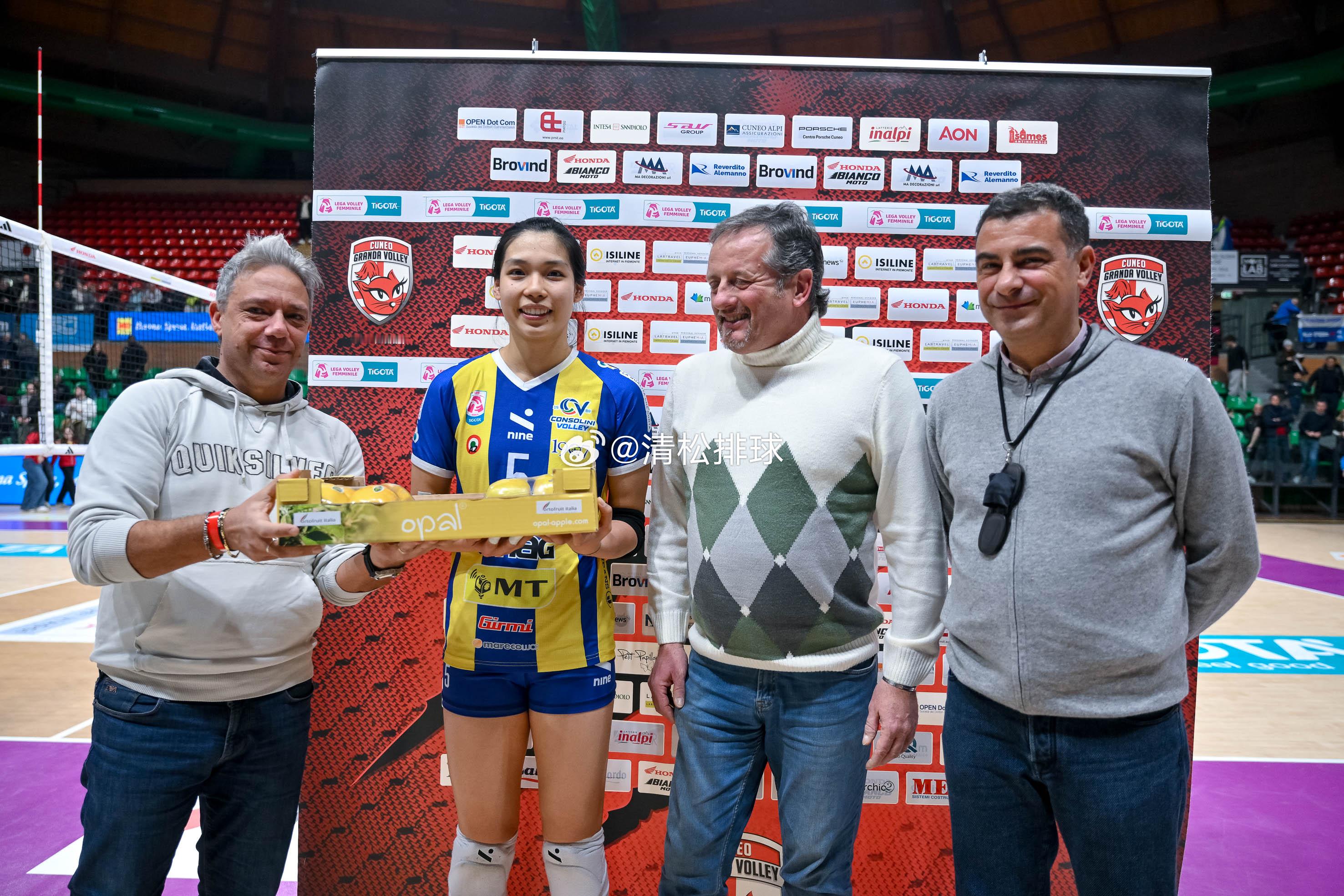 2025-2026意大利女排甲级联赛第20轮库内奥0-3圣乔瓦尼庄宇珊三局19分