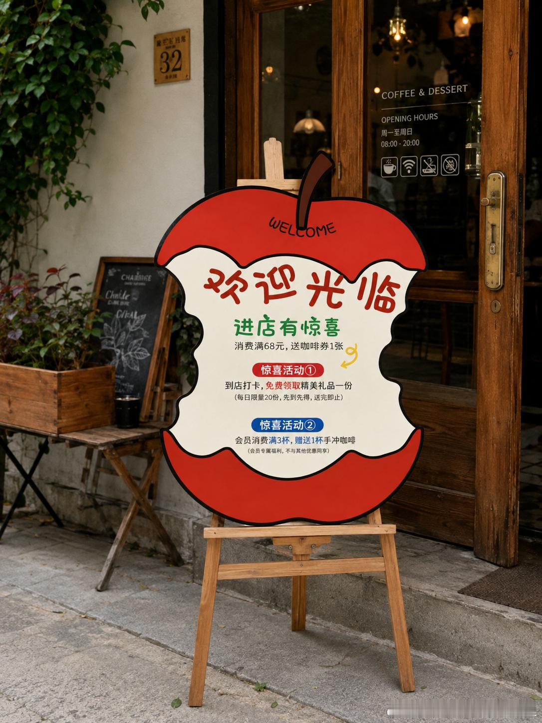 322 一个🍎的广告牌，看见这个说什么我都进去看看这家店 ​​​